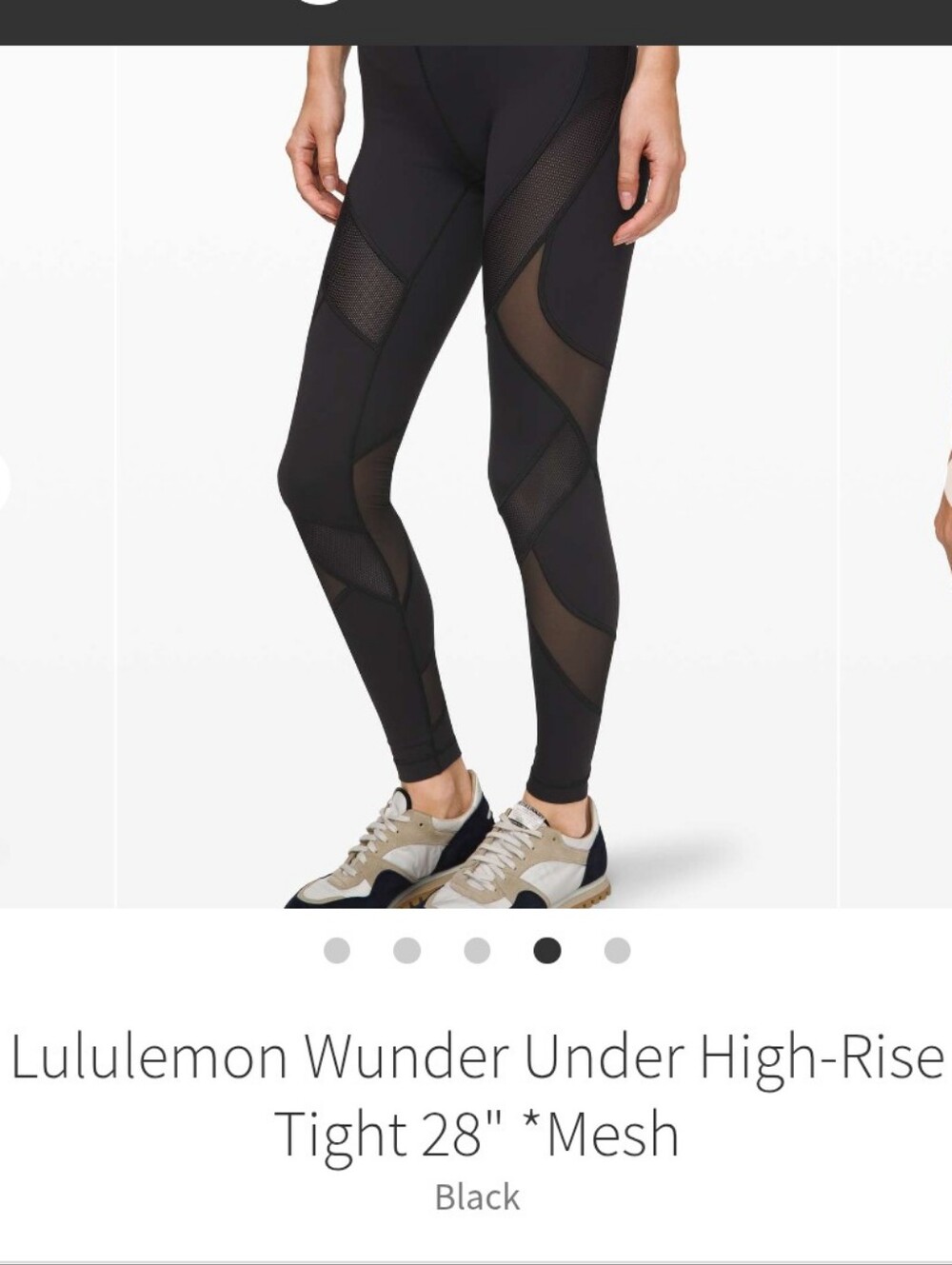 Lululemon Wunder Under High Rise Tight 28in Mesh in Black Size 0